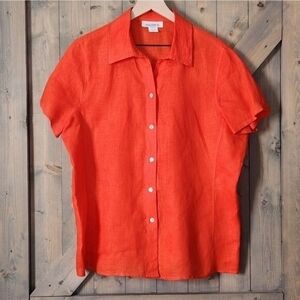 David N Linen Tunic Button Front Top Size XL EXCELLENT